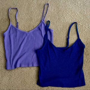 Two Aerie Real Soft crop tops.Royal&Purple. Size S